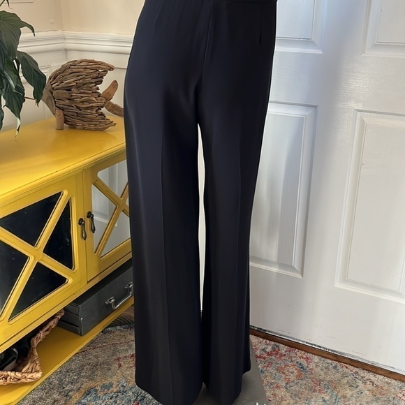TRINA Turk Flat Front Wide Leg Long Black Dress Pant 4 - Picture 3 of 11